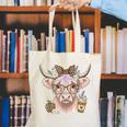 Cute Floral Highland Cow Back To School For Women Teacher Canvas Tote Bag, funny gift Cute Floral Highland Cow Back To School For Women Teacher Canvas Tote Bag, funny gift