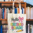 Cute Hello Second Grade Back To School Coquette Teacher Girl Canvas Tote Bag, funny gift