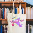 Cute Teacher Shirt 80's 90's Style Retro Old School Teacher For Men Women Canvas Tote Bag, funny gift