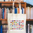 ESL Teacher All Are Welcome Here For Worlds Virtual Teachers Canvas Tote Bag, Esl Teacher Tote Bags, funny gift