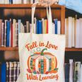 Fall In Love With Learning Book Lover Autumn Pumpkin Teacher Canvas Tote Bag, funny gift Fall In Love With Learning Book Lover Autumn Pumpkin Teacher Canvas Tote Bag, funny gift