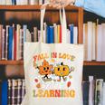 Fall In Love With Learning Fall Teacher Thanksgiving Retro Canvas Tote Bag, funny gift Fall In Love With Learning Fall Teacher Thanksgiving Retro Canvas Tote Bag, funny gift