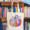 Fall Pumpkin Books Lover Halloween Teacher Teaching Staff Canvas Tote Bag, funny gift