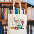 Floral Beakers Chemistry Lab Teacher Canvas Tote Bag, funny gift Floral Beakers Chemistry Lab Teacher Canvas Tote Bag, funny gift