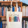 Floral Books Never Underestimate A Public School Teacher Canvas Tote Bag, funny gift