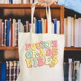 Fourth Grade Vibes Hello Team 4th Grade Teacher Kids Retro Canvas Tote Bag, 4th Grade Teacher Tote Bags, funny gift