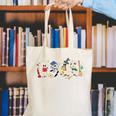 Ghost Book Reading Books Lover Teacher Happy Halloween Canvas Tote Bag, funny gift