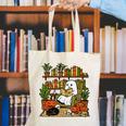 Ghost Library Reading Books Halloween Librarian Teacher Canvas Tote Bag, funny gift Ghost Library Reading Books Halloween Librarian Teacher Canvas Tote Bag, funny gift