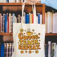 Groovy Coffee Teach Repeat Retro Teacher Canvas Tote Bag, Groovy Teacher Tote Bags, funny gift Groovy Coffee Teach Repeat Retro Teacher Canvas Tote Bag, Groovy Teacher Tote Bags, funny gift