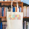 Groovy School Counselor Back To School Teacher Counseling Canvas Tote Bag, Groovy Teacher Tote Bags, funny gift