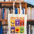 Halloween Spooky Syllable Types Teacher Educational Canvas Tote Bag, funny gift Halloween Spooky Syllable Types Teacher Educational Canvas Tote Bag, funny gift
