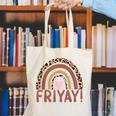 Happy Fri-Yay Friday Lovers Fun Teacher Leopard Rainbow Men Women Girls Kids Canvas Tote Bag, funny gift