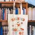Haunted By 67 Boo Ghost Teacher 6 7 Halloween Costume Canvas Tote Bag, funny gift