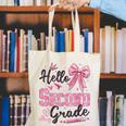 Hello Second Grade First Day Of School Coquette Teacher Girl Canvas Tote Bag, First Grade Teacher Tote Bags, funny gift Hello Second Grade First Day Of School Coquette Teacher Girl Canvas Tote Bag, First Grade Teacher Tote Bags, funny gift
