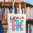 Hello TK Transitional Kindergarten Back To School Teacher Canvas Tote Bag, funny gift Hello TK Transitional Kindergarten Back To School Teacher Canvas Tote Bag, funny gift