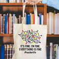 It's Fine I'm Fine Christmas Lights Teacher Xmas Canvas Tote Bag, funny gift It's Fine I'm Fine Christmas Lights Teacher Xmas Canvas Tote Bag, funny gift