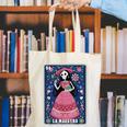 La Maestra Halloween Mexican Bingo Card Teacher Lottery Card Canvas Tote Bag, funny gift La Maestra Halloween Mexican Bingo Card Teacher Lottery Card Canvas Tote Bag, funny gift