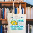 Librarian Teacher Dive Into A Good Book Reading Premium Tri-Blend Canvas Tote Bag, funny gift Librarian Teacher Dive Into A Good Book Reading Premium Tri-Blend Canvas Tote Bag, funny gift