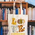 LOVE Kindergarten Pumpkin Teacher Student Halloween Costume Canvas Tote Bag, funny gift