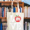 LOVE Kindergarten Teacher Student School Apple Canvas Tote Bag, funny gift LOVE Kindergarten Teacher Student School Apple Canvas Tote Bag, funny gift