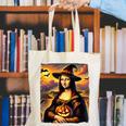 Mona Lisa Pumpkin Halloween Art Teacher Witchy Women Kids Canvas Tote Bag, funny gift Mona Lisa Pumpkin Halloween Art Teacher Witchy Women Kids Canvas Tote Bag, funny gift