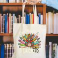 One Thankful Teacher Cute Thanksgiving Turkey School Canvas Tote Bag, funny gift