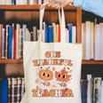 One Thankful Teacher Fall Leaves Thanksgiving Retro Canvas Tote Bag, funny gift