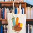 One Thankful Teacher Thanksgiving Turkey Peace Hand Sign Canvas Tote Bag, funny gift One Thankful Teacher Thanksgiving Turkey Peace Hand Sign Canvas Tote Bag, funny gift