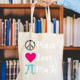Peace Love Math Maths Teacher Pi Symbol Men Women Canvas Tote Bag, funny gift