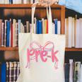Preppy Pre k Back To School Pre-k Teachers Girls Cute Bow Canvas Tote Bag, funny gift Preppy Pre k Back To School Pre-k Teachers Girls Cute Bow Canvas Tote Bag, funny gift