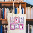 Preppy Spooky Teacher Halloween Ghost Coquette Bow Autumn Canvas Tote Bag, funny gift