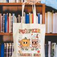 Pumpkin Spice Makes Teacher Nice Retro Fall Spooky Season Canvas Tote Bag, funny gift Pumpkin Spice Makes Teacher Nice Retro Fall Spooky Season Canvas Tote Bag, funny gift