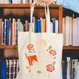 Read In Peace Skeleton Reading Book Halloween Teacher Canvas Tote Bag, funny gift