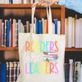 Readers Are Leaders Reading Book Lovers Teacher Women Kids Canvas Tote Bag, funny gift