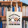 Retro You Can't Scare Me I Teach 5th Grade Teacher Halloween Canvas Tote Bag, funny gift