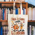 Retro Fall In Love With Learning Autumn Pumpkin Teacher Kids Canvas Tote Bag, funny gift Retro Fall In Love With Learning Autumn Pumpkin Teacher Kids Canvas Tote Bag, funny gift