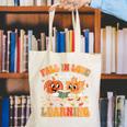 Retro Fall In Love With Learning Autumn Pumpkin Teachers Canvas Tote Bag, funny gift