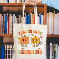 Retro Pumpkin Fall In Love With Learning Autumn Teacher Canvas Tote Bag, funny gift Retro Pumpkin Fall In Love With Learning Autumn Teacher Canvas Tote Bag, funny gift