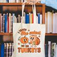 Retro I Teach The Cutest Turkey Thanksgiving Pumpkin Teacher Canvas Tote Bag, funny gift
