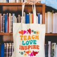 Retro Teach Love Inspire Back To School Teachers Canvas Tote Bag, funny gift Retro Teach Love Inspire Back To School Teachers Canvas Tote Bag, funny gift