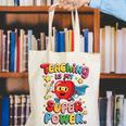 Retro Teaching Is My Superpower Apple Teacher Appreciation Canvas Tote Bag, funny gift Retro Teaching Is My Superpower Apple Teacher Appreciation Canvas Tote Bag, funny gift