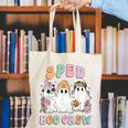SPED Boo Crew Halloween Floral Ghost Special Ed SPED Teacher For Men Women Kids Canvas Tote Bag, funny gift SPED Boo Crew Halloween Floral Ghost Special Ed SPED Teacher For Men Women Kids Canvas Tote Bag, funny gift