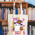 Spooky Teacher Ghost Pencil Teach Halloween Teacher Canvas Tote Bag, funny gift