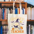 Spooky Teacher Halloween Cute Ghost Pumpkin Reading Women Canvas Tote Bag, funny gift