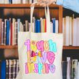 Teach Love Inspire Preppy Back To School Teacher Women Canvas Tote Bag, funny gift