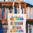 Teacher We Are Like a Box Of Crayons Back To School Canvas Tote Bag, funny gift Teacher We Are Like a Box Of Crayons Back To School Canvas Tote Bag, funny gift