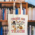 Teacher Halloween Trick Or Teach Cute Ghost Coffee Pumpkins Canvas Tote Bag, funny gift Teacher Halloween Trick Or Teach Cute Ghost Coffee Pumpkins Canvas Tote Bag, funny gift