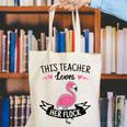 This Teacher Loves Her Flock Cute Flamingo Teacher Canvas Tote Bag, funny gift This Teacher Loves Her Flock Cute Flamingo Teacher Canvas Tote Bag, funny gift