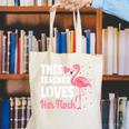 This Teacher Loves Her Flock Teaching Flamingo Girl Canvas Tote Bag, funny gift This Teacher Loves Her Flock Teaching Flamingo Girl Canvas Tote Bag, funny gift