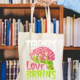 Teachers Love Brains Zombie Teacher Halloween Zombies Canvas Tote Bag, funny gift